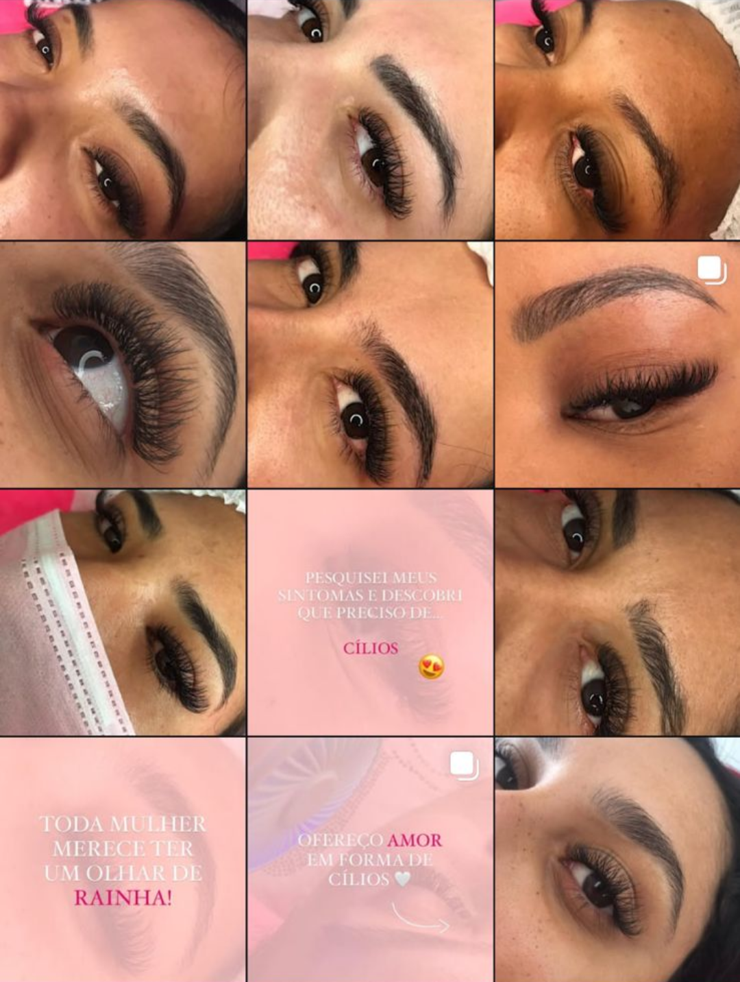 Instagram feed antes do Lash Art Pack